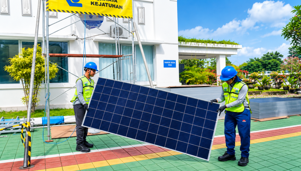 instalasi pekerjaan solar panel plts berbagai macam watt dan kebutuhan