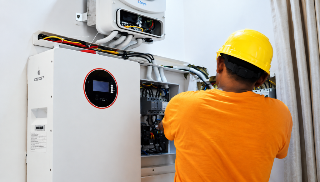 plts surya panel hybrid hemat listrik rumah ruko bangunan gudang kantor